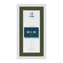 Louis White 60 x 30 cm picture frame with a green mount for a 50 x 20 cm photo