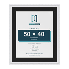 Louis White 60 x 50 cm picture frame with a black mount for a 50 x 40 cm photo