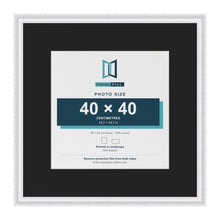 Louis White 60 x 60 cm picture frame with a black mount for a 40 x 40 cm photo