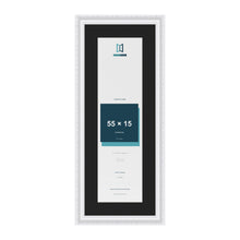 Louis White 65 x 25 cm picture frame with a black mount for a 55 x 15 cm photo
