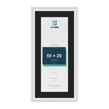 Louis White 65 x 30 cm picture frame with a black mount for a 55 x 20 cm photo