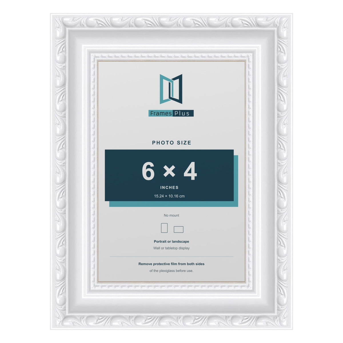 Louis White picture frame for a 6 x 4 inch photo