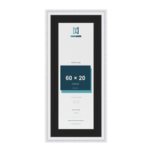 Louis White 70 x 30 cm picture frame with a black mount for a 60 x 20 cm photo