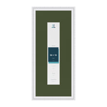 Louis White 70 x 30 cm picture frame with a green mount for a 50 x 10 cm photo