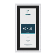 Louis White 70 x 35 cm picture frame with a black mount for a 60 x 25 cm photo