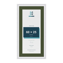 Louis White 70 x 35 cm picture frame with a green mount for a 60 x 25 cm photo