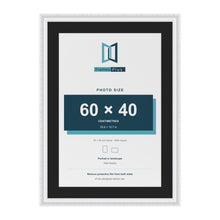 Louis White 70 x 50 cm picture frame with a black mount for a 60 x 40 cm photo
