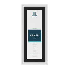 Louis White 75 x 30 cm picture frame with a black mount for a 65 x 20 cm photo