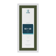 Louis White 75 x 30 cm picture frame with a green mount for a 65 x 20 cm photo