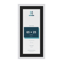 Louis White 75 x 35 cm picture frame with a black mount for a 65 x 25 cm photo