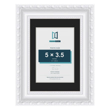 Louis White 7 x 5 inch picture frame with a black mount for a 5 x 3.5 inch photo