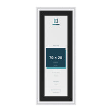 Louis White 80 x 30 cm picture frame with a black mount for a 70 x 20 cm photo