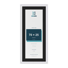 Louis White 80 x 35 cm picture frame with a black mount for a 70 x 25 cm photo