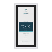 Louis White 80 x 40 cm picture frame with a black mount for a 70 x 30 cm photo