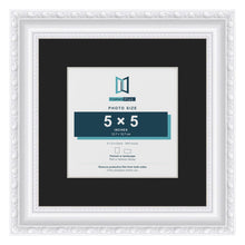 Louis White 8 x 8 inch picture frame with a black mount for a 5 x 5 inch photo