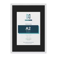 Louis White A1 picture frame with a black mount for an A2 photo