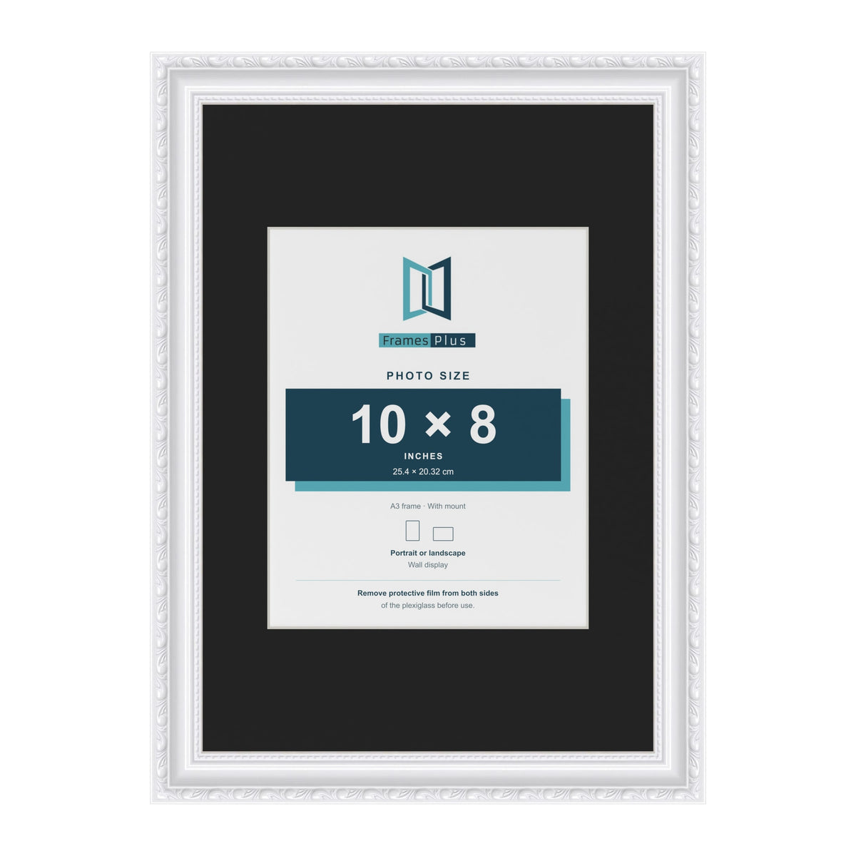 Louis White A3 picture frame with a black mount for a 10 x 8 inch photo