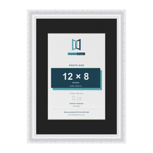 Louis White A3 picture frame with a black mount for a 12 x 8 inch photo