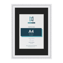 Louis White A3 picture frame with a black mount for an A4 photo