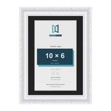 Louis White A4 picture frame with a black mount for a 10 x 6 inch photo