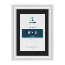 Louis White A4 picture frame with a black mount for a 9 x 6 inch photo