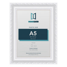 Louis White picture frame for an A5 photo