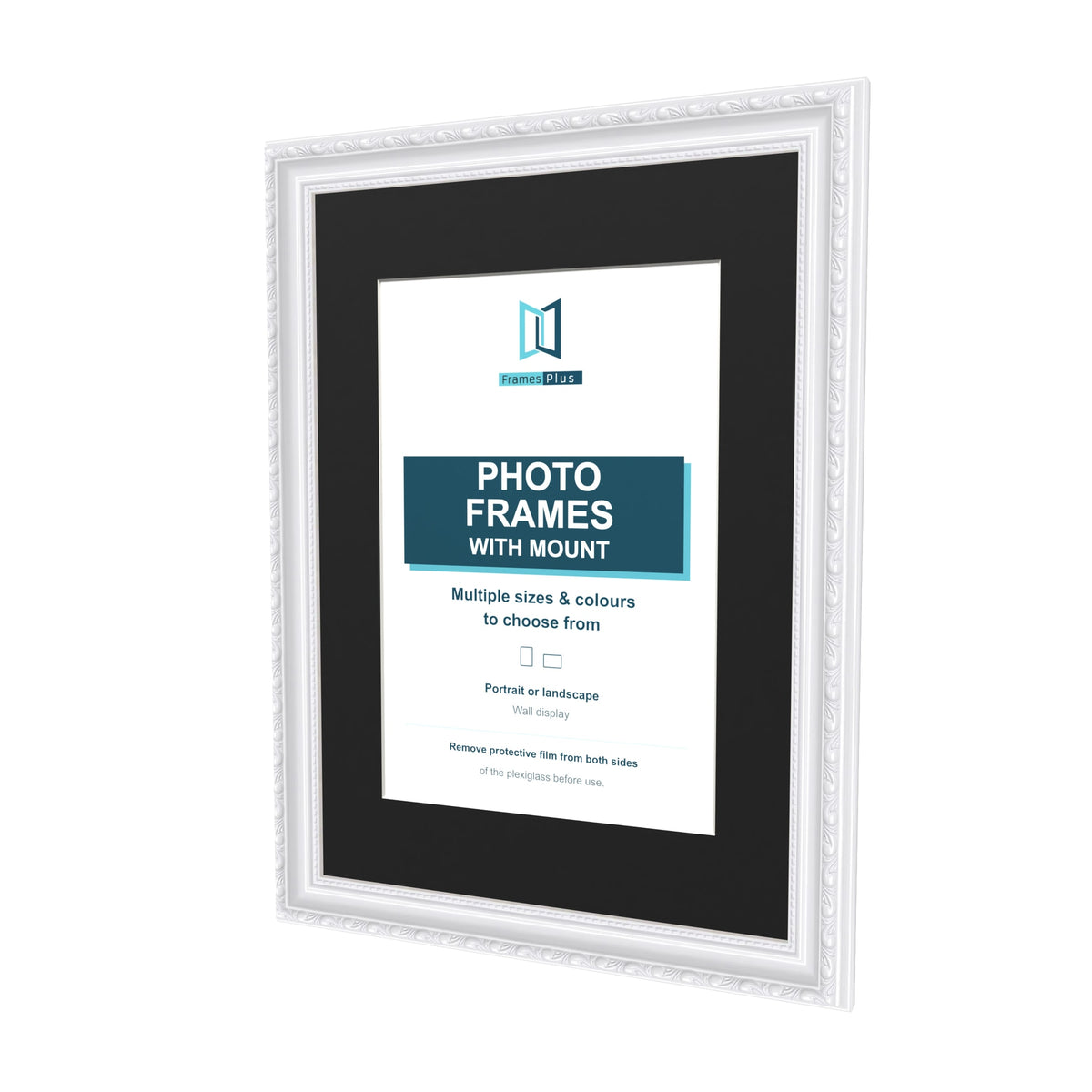 Louis White picture frame with a black mount
