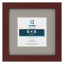 Mahogany 10 x 10 inch picture frame with a Dawn Grey mount for a 6 x 6 inch photo