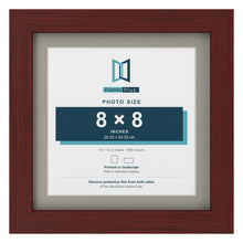 Mahogany 10 x 10 inch picture frame with a Dawn Grey mount for an 8 x 8 inch photo