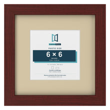 Mahogany 10 x 10 inch picture frame with an ivory mount for a 6 x 6 inch photo