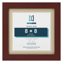 Mahogany 10 x 10 inch picture frame with an ivory mount for an 8 x 8 inch photo