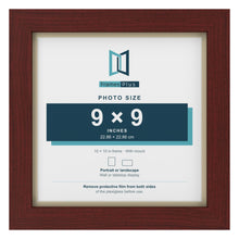 Mahogany 10 x 10 inch picture frame with an ivory mount for a 9 x 9 inch photo