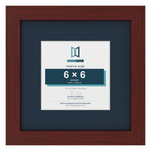 Mahogany 10 x 10 inch picture frame with a Pacific Blue mount for a 6 x 6 inch photo