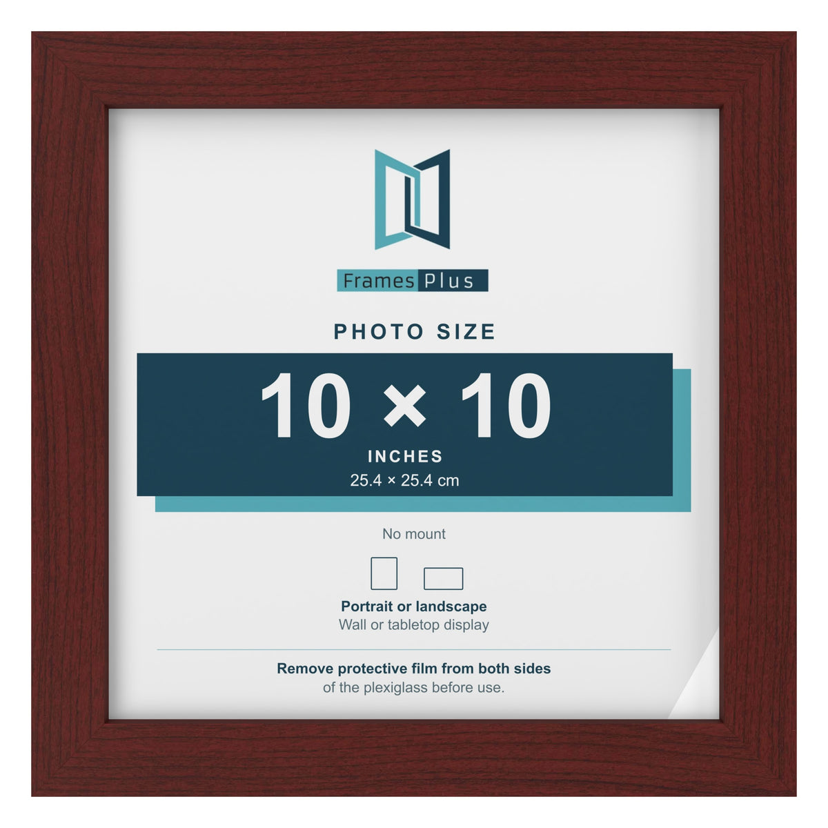 Mahogany picture frame for a 10 x 10 inch photo