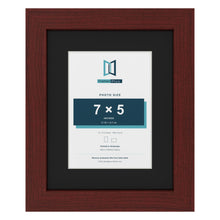 Mahogany 10 x 8 inch picture frame with a black mount for a 7 x 5 inch photo