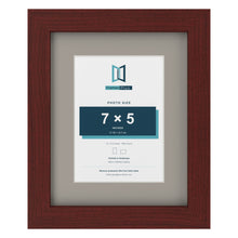 Mahogany 10 x 8 inch picture frame with a Dawn Grey mount for a 7 x 5 inch photo
