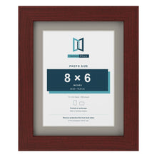 Mahogany 10 x 8 inch picture frame with a Dawn Grey mount for an 8 x 6 inch photo