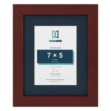 Mahogany 10 x 8 inch picture frame with a Pacific Blue mount for a 7 x 5 inch photo