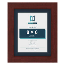 Mahogany 10 x 8 inch picture frame with a Pacific Blue mount for an 8 x 6 inch photo