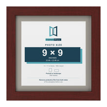 Mahogany 11 x 11 inch picture frame with a Dawn Grey mount for a 9 x 9 inch photo
