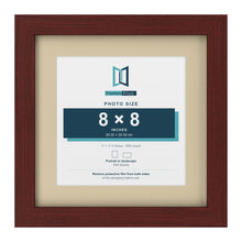 Mahogany 11 x 11 inch picture frame with an ivory mount for an 8 x 8 inch photo