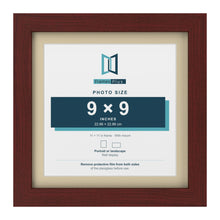 Mahogany 11 x 11 inch picture frame with an ivory mount for a 9 x 9 inch photo