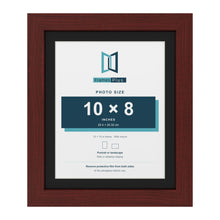 Mahogany 12 x 10 inch picture frame with a black mount for a 10 x 8 inch photo