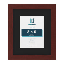 Mahogany 12 x 10 inch picture frame with a black mount for an 8 x 6 inch photo