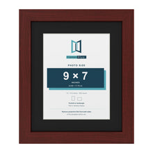 Mahogany 12 x 10 inch picture frame with a black mount for a 9 x 7 inch photo