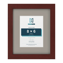 Mahogany 12 x 10 inch picture frame with a Dawn Grey mount for an 8 x 6 inch photo