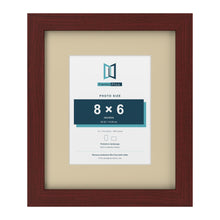 Mahogany 12 x 10 inch picture frame with an ivory mount for an 8 x 6 inch photo