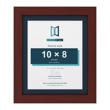 Mahogany 12 x 10 inch picture frame with a Pacific Blue mount for a 10 x 8 inch photo