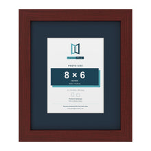 Mahogany 12 x 10 inch picture frame with a Pacific Blue mount for an 8 x 6 inch photo