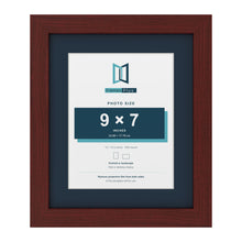 Mahogany 12 x 10 inch picture frame with a Pacific Blue mount for a 9 x 7 inch photo
